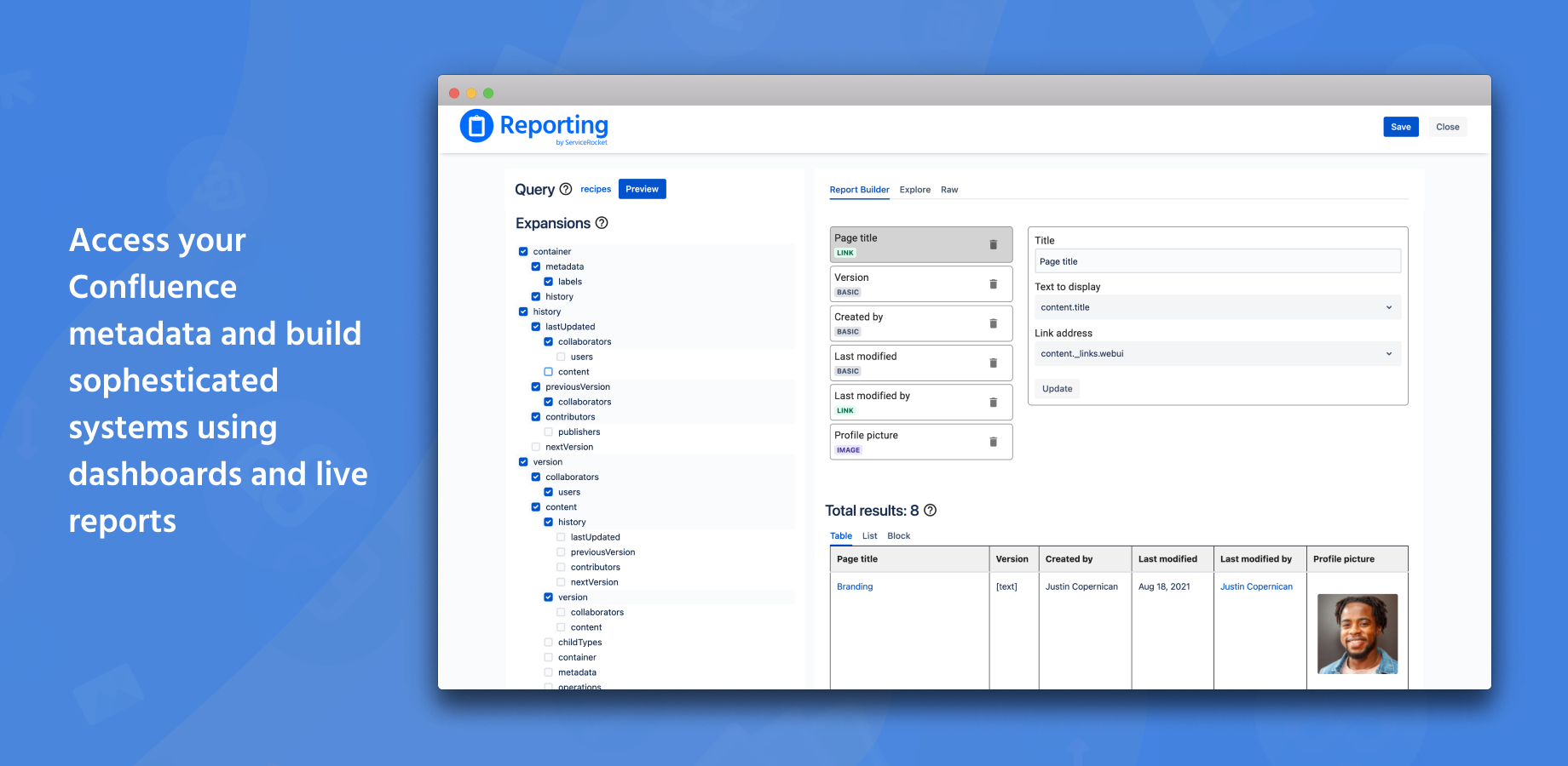 Report blocks transform your data