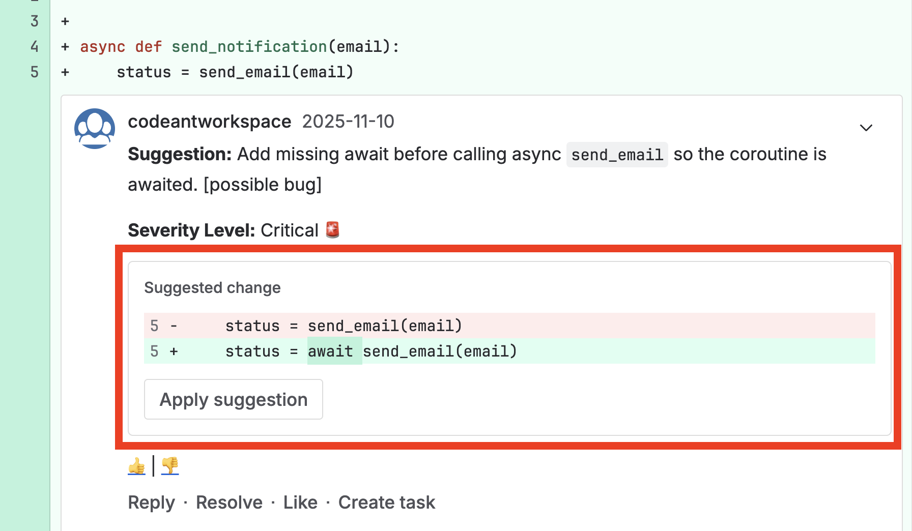 Save 80% of your review time as CodeAnt suggests 1-click fixes for code quality and security issues (SAST, IaC, Secrets)