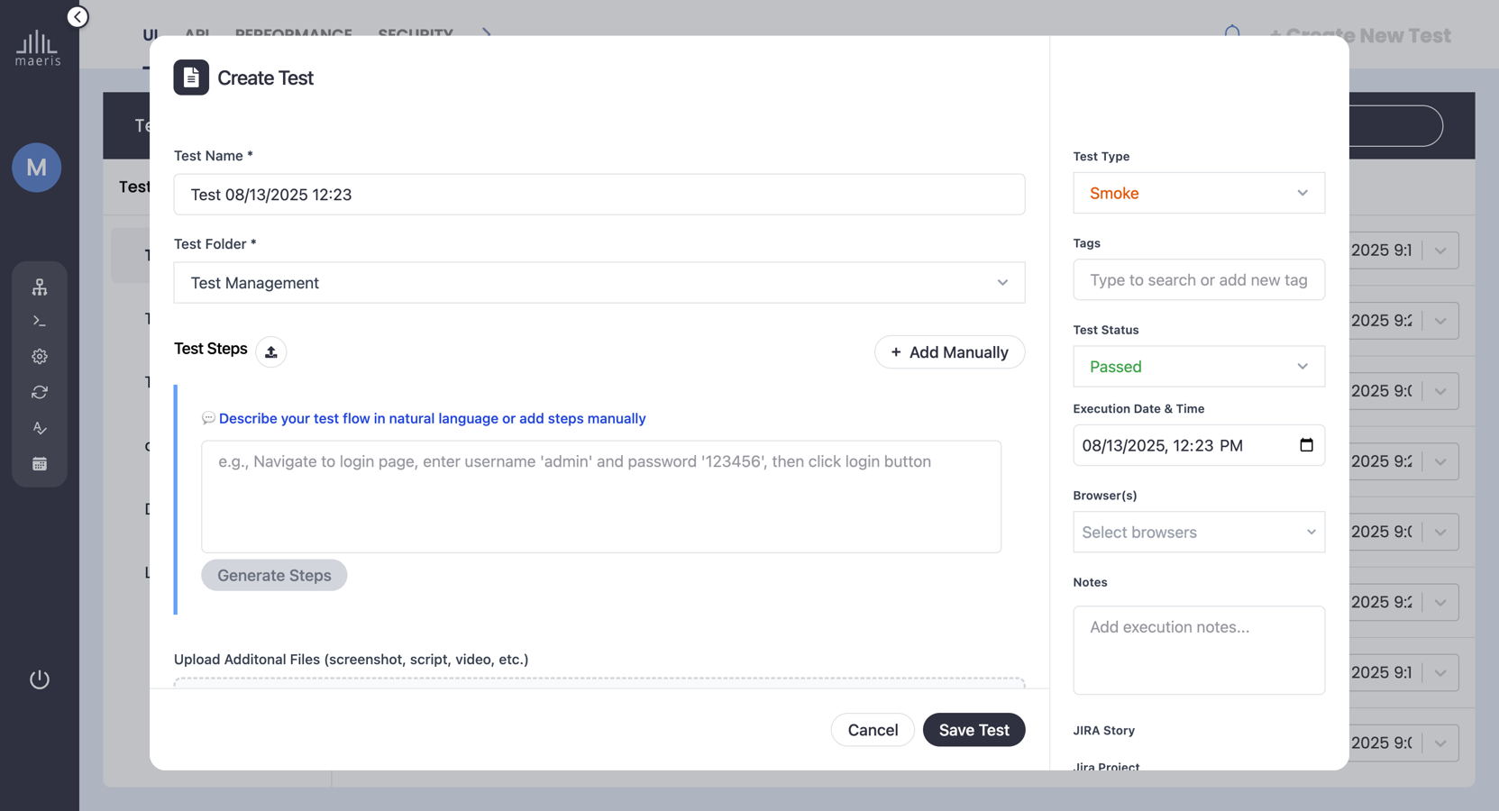 Test management connected to Jira