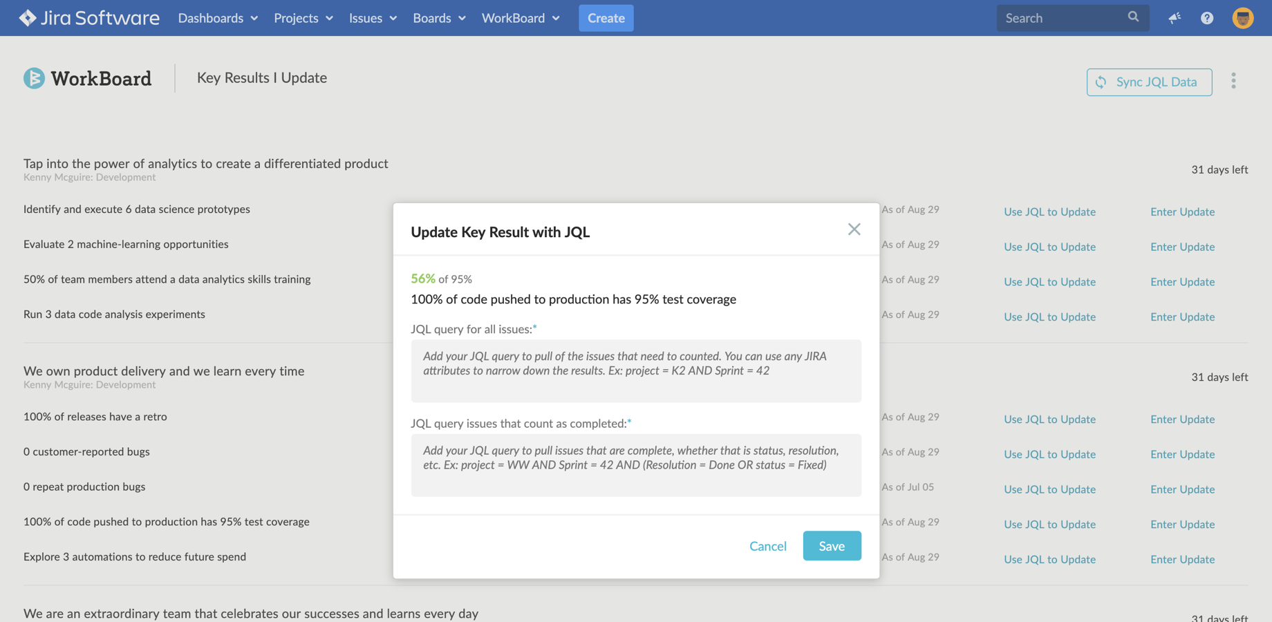 Save time updating your OKRs & others