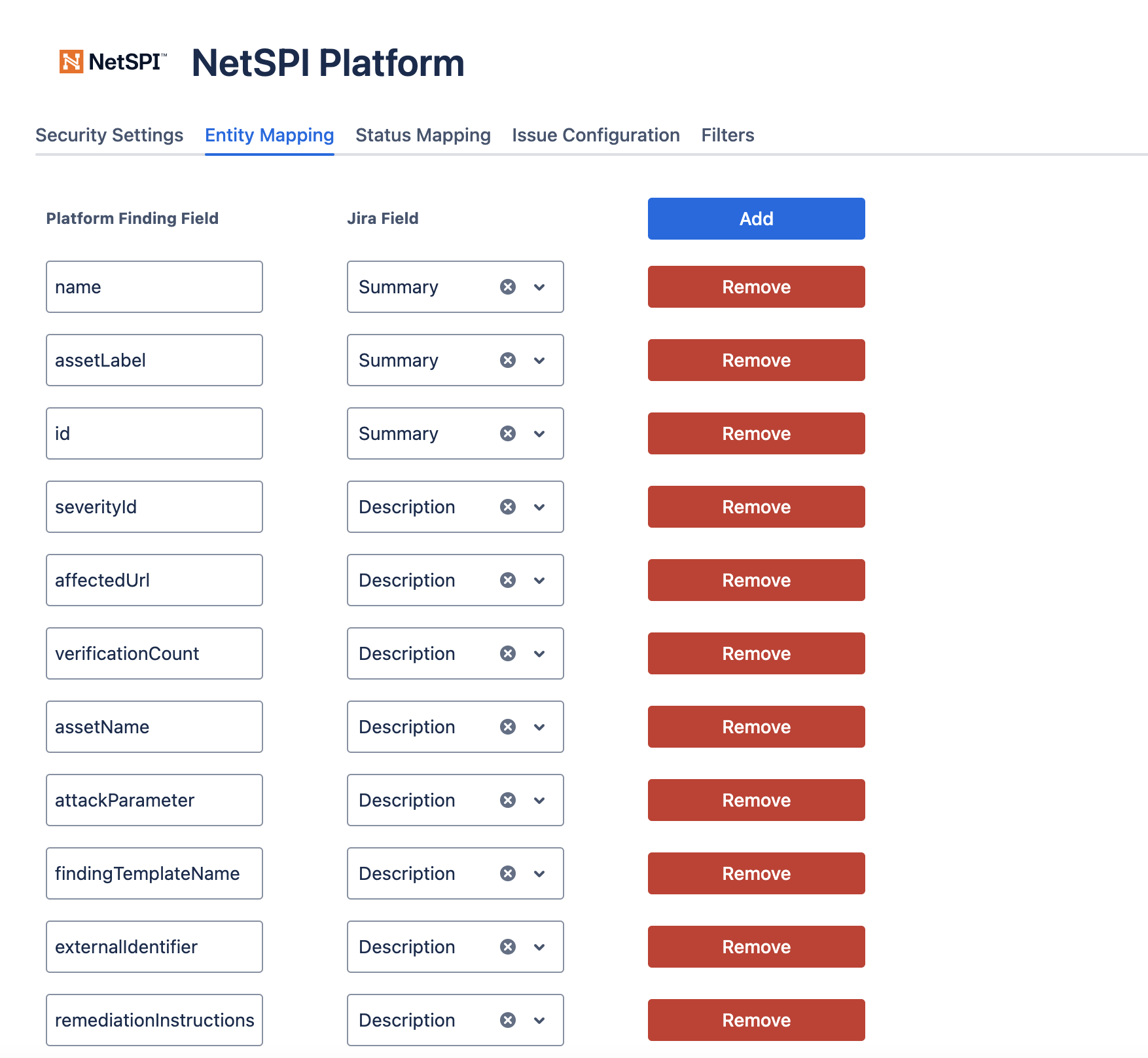 Map the finding fields that matter to you