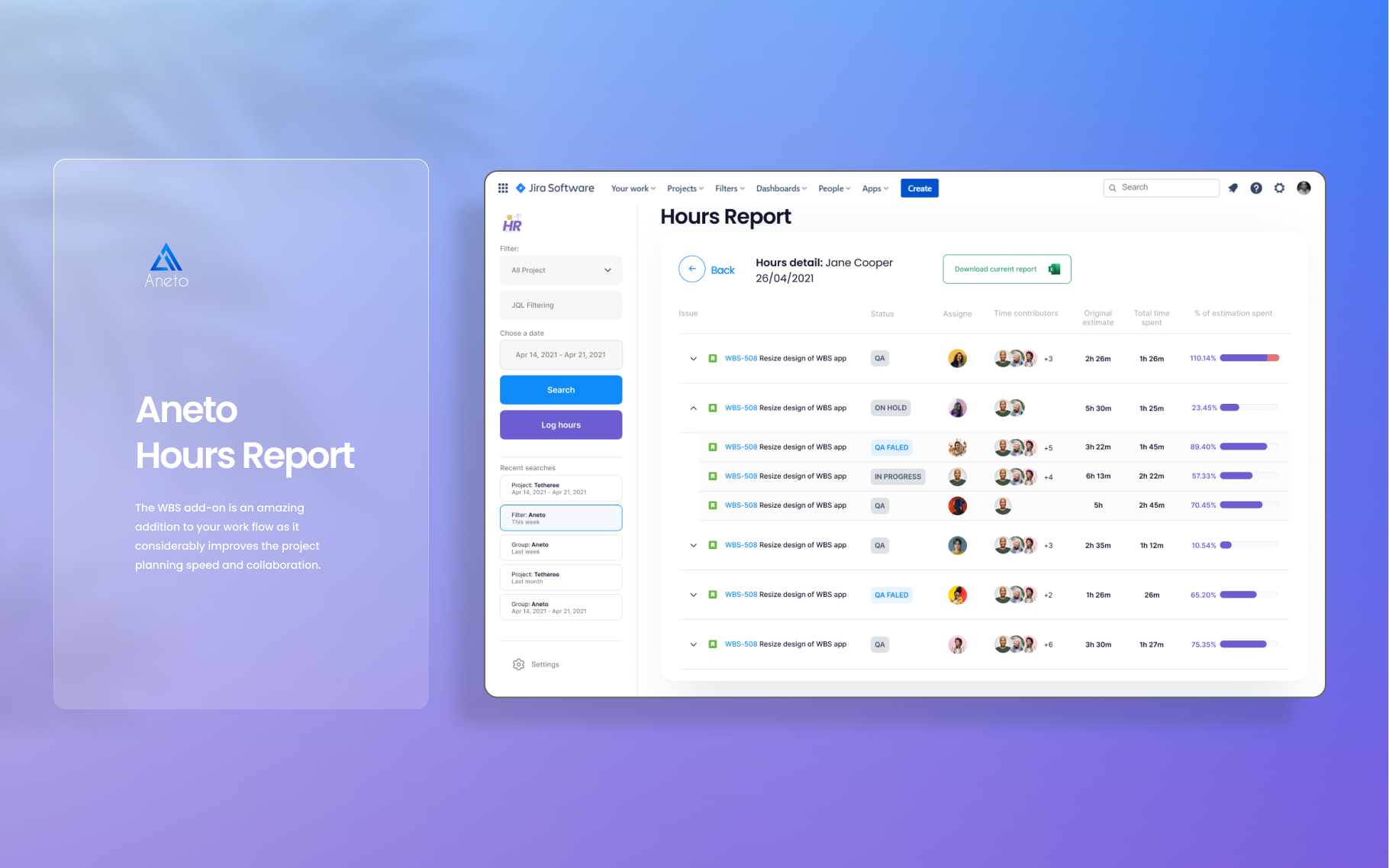 Get summary details on worklogs