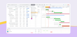Advanced MS Project like features: track progress with baseline, critical path, and more