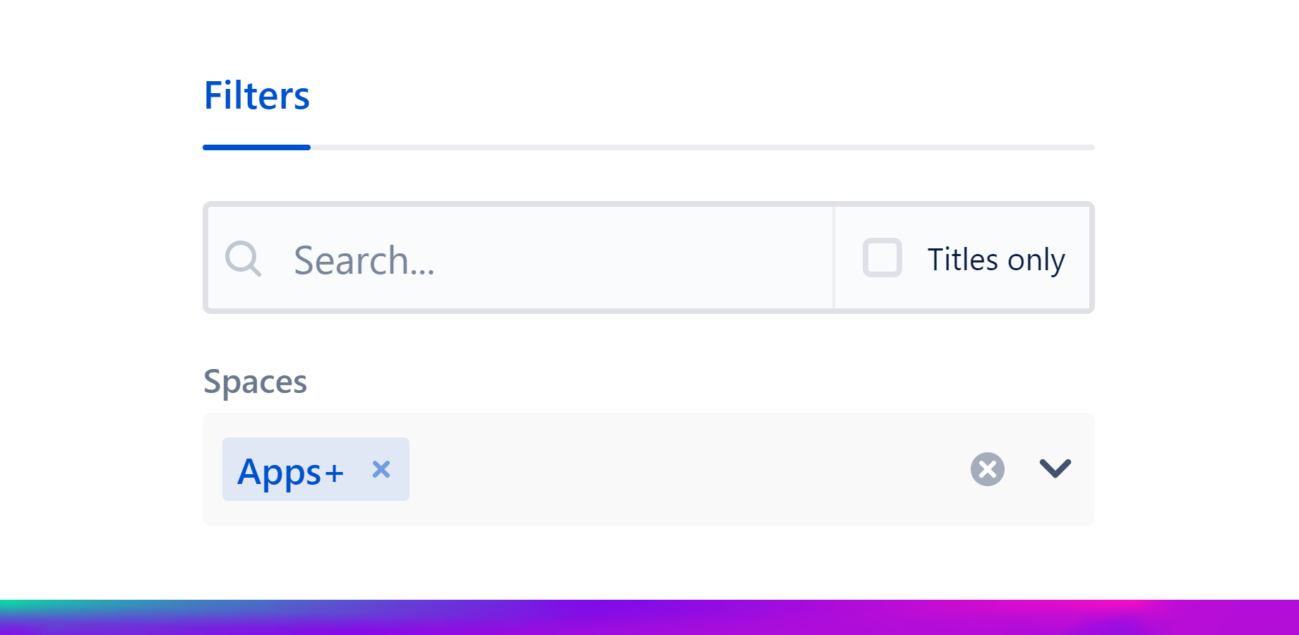 Filter by search term, spaces, labels and more!