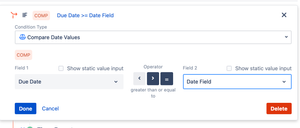 Compare date fields in your conditions.