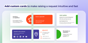 Add custom cards to make raising a request intuitive and fast