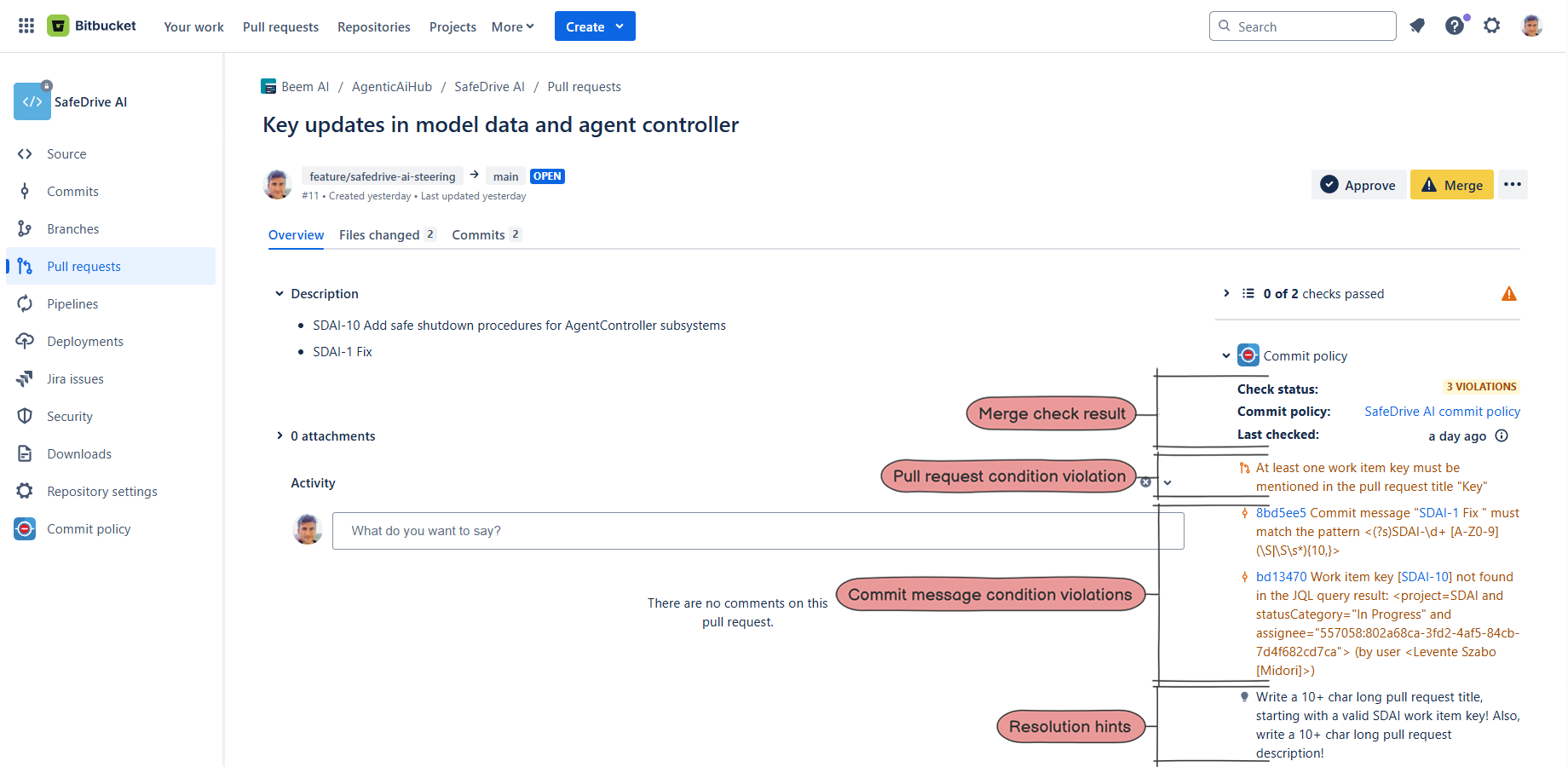 Working in regulated industries like medical, transport or defense? Or want high-quality source code and efficient dev workflows? Better Commit Policy is the #1 Bitbucket app to integrate Bitbucket workflows with Jira.