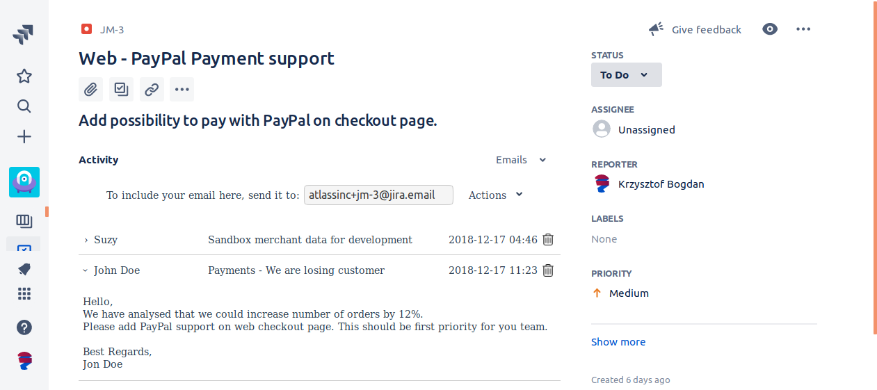 Connect emails with issues