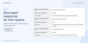 Present saved records in a CardView with a layout tailored to your audience. Choose which fields to display and keep feedback easy to read.