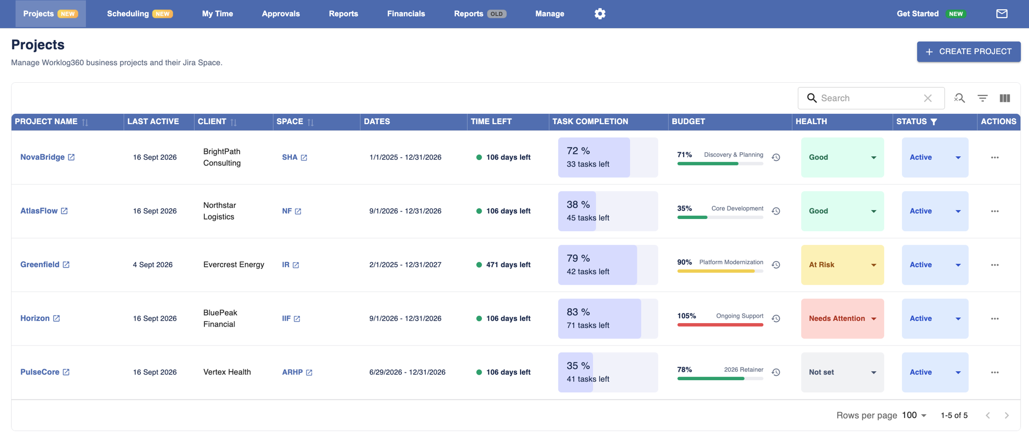Project Portfolio View
