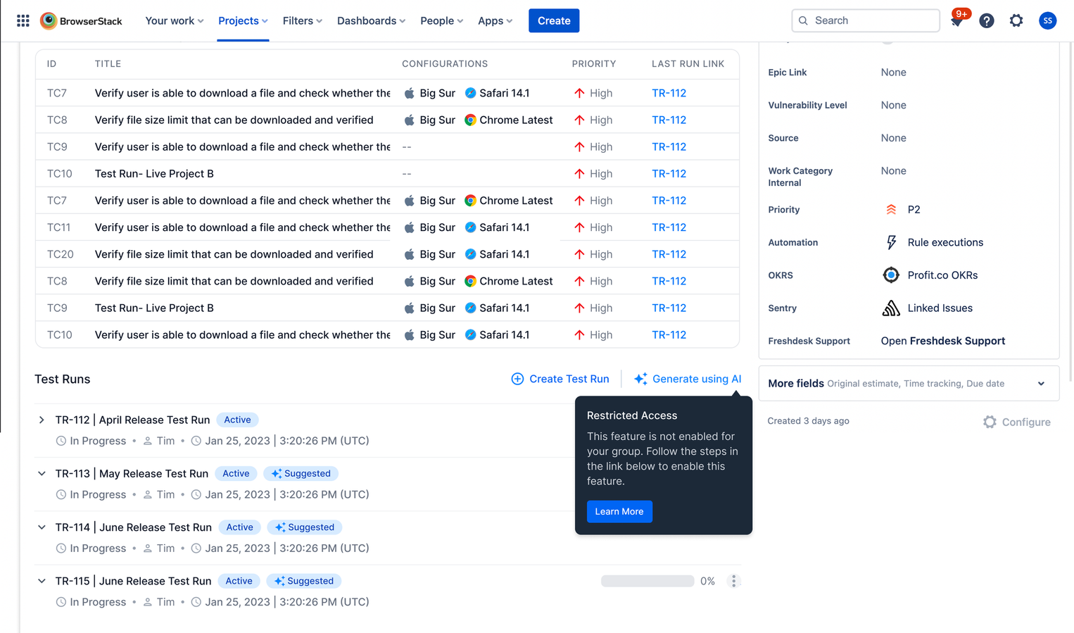 For a given test case, you can update the test result in Jira and the same status will reflect in Test Management as well.