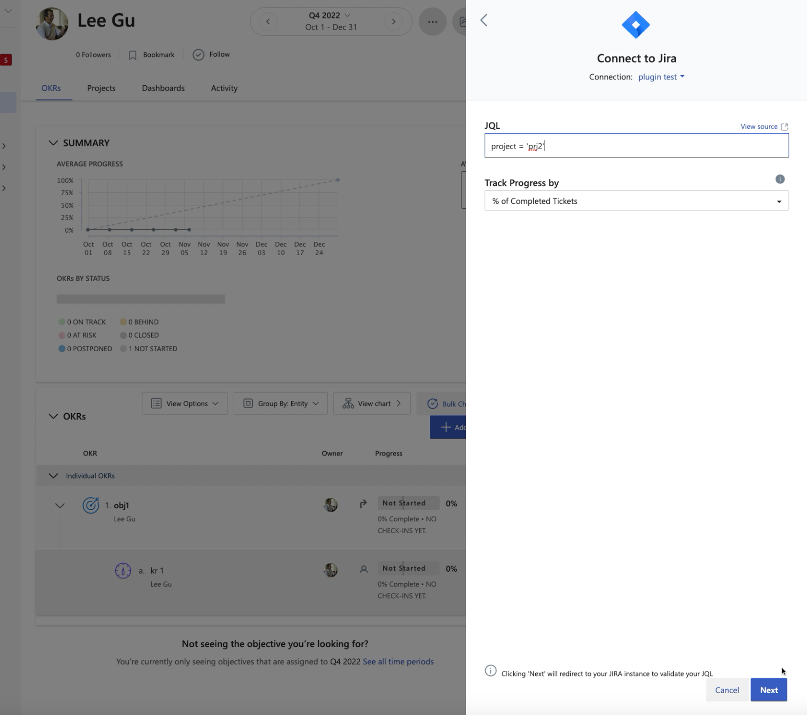 Linking Microsoft Viva Goals OKRs with JIRA
