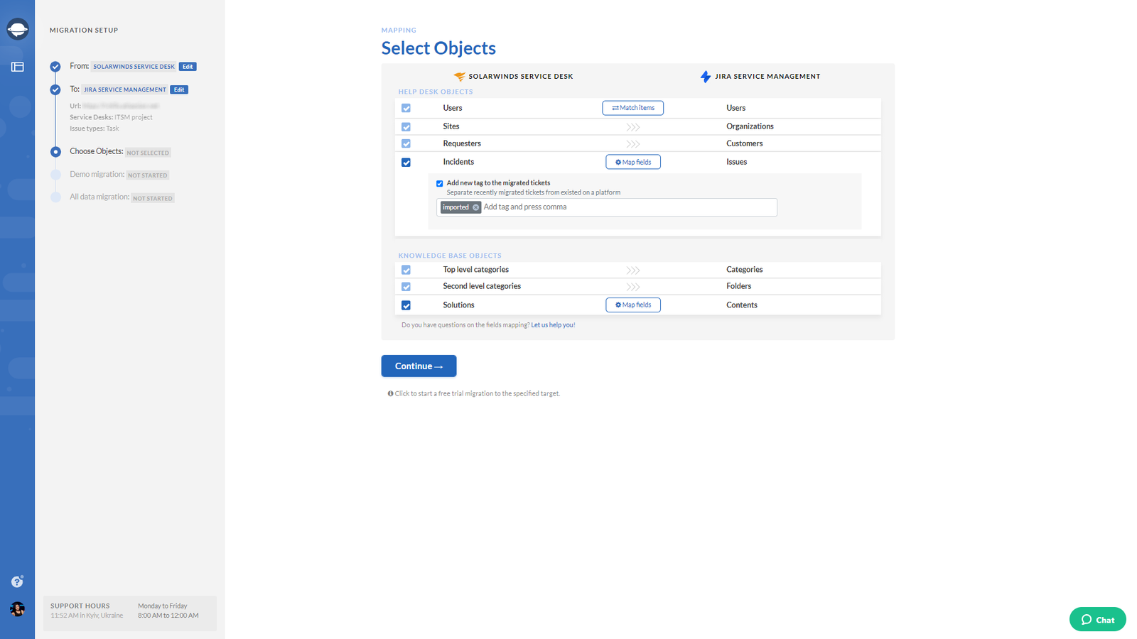 Move both standard and custom fields