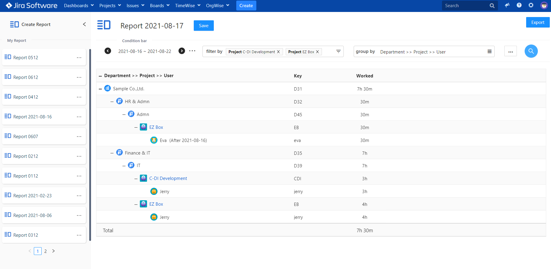 You can use the built-in report designer and filtering feature of OrgWise to customize reports based on your organizational structure.