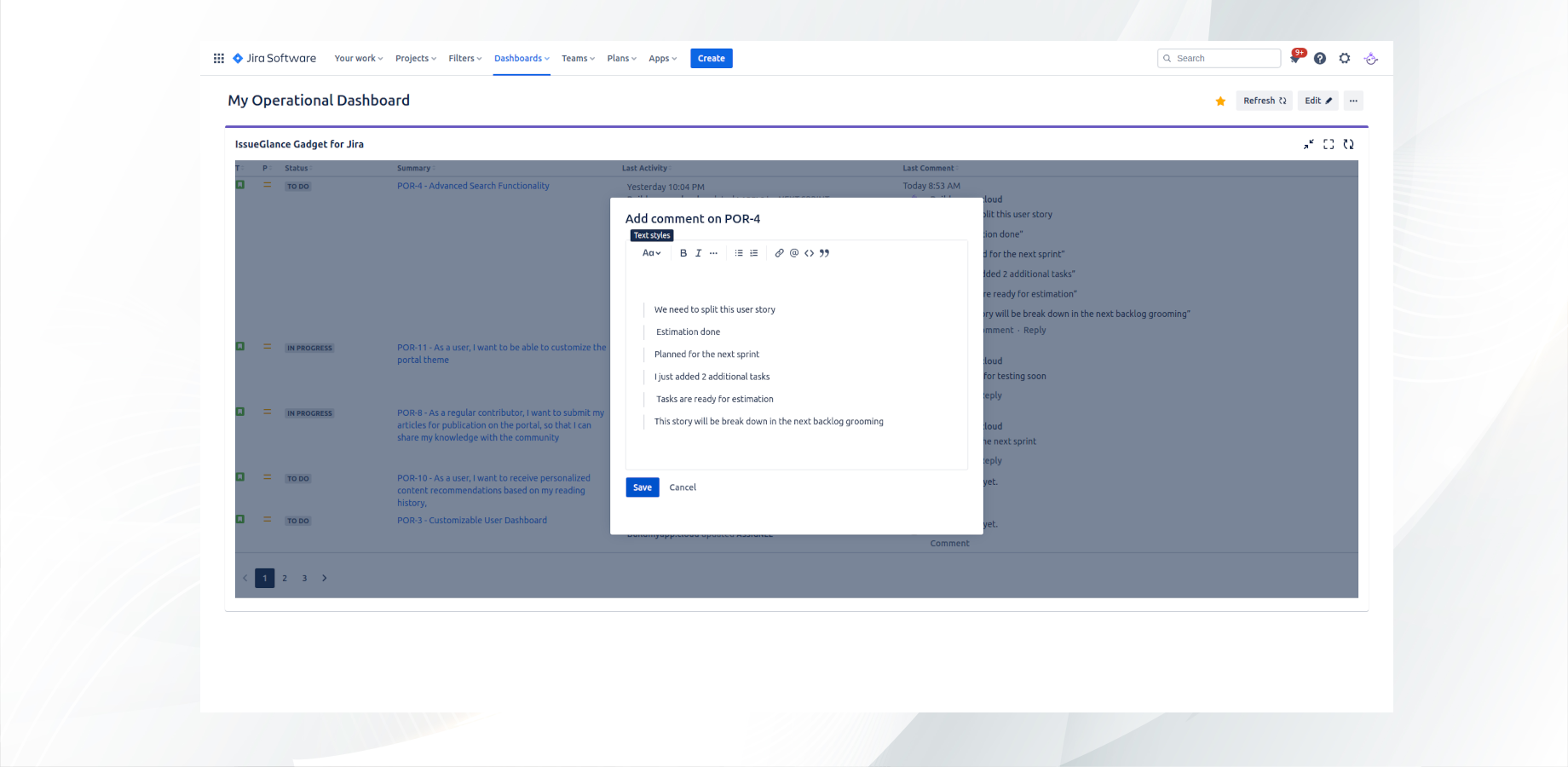 Save time and enhance efficiency by directly adding comments and creating nested replies within the gadget, eliminating the need to navigate through multiple windows.