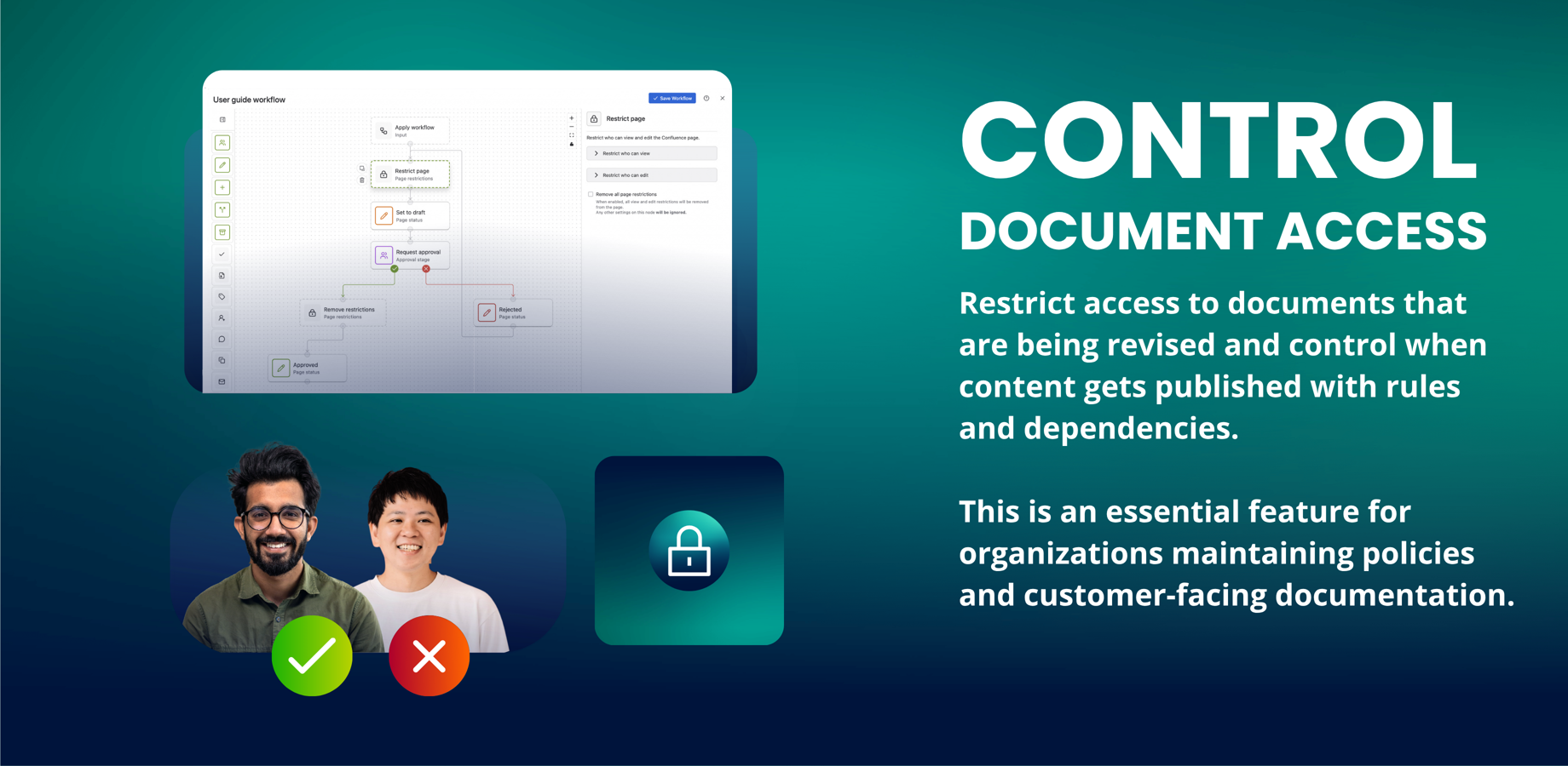 Access audit logs, document control tables and metadata macros to manage content in line with data protection regulations, and stay compliant with ISO 27001, ISO 9001, HIPAA, MDR, NIST & many more.