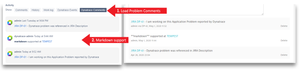 Dynatrace Comments tab with markdown support.
