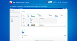 The document history gives a quick overview over the process and current state.