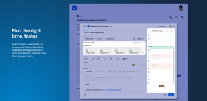 View Outlook availability for multiple participants directly in Jira to quickly find the right meeting time and schedule Outlook or Microsoft Teams meetings from the work item.