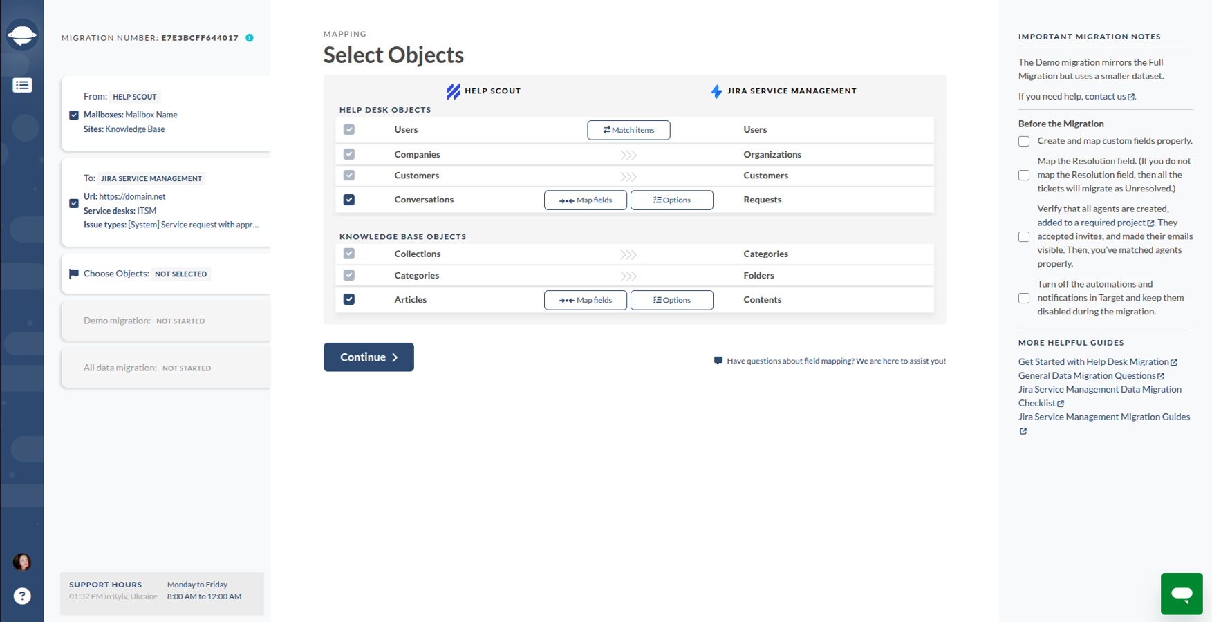 Adjust fields mapping and agents matching. 
Start a free Demo Migration from Help Scout to Jira Service Management
