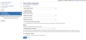Configuration of the task to copy the content of a variable to another one.