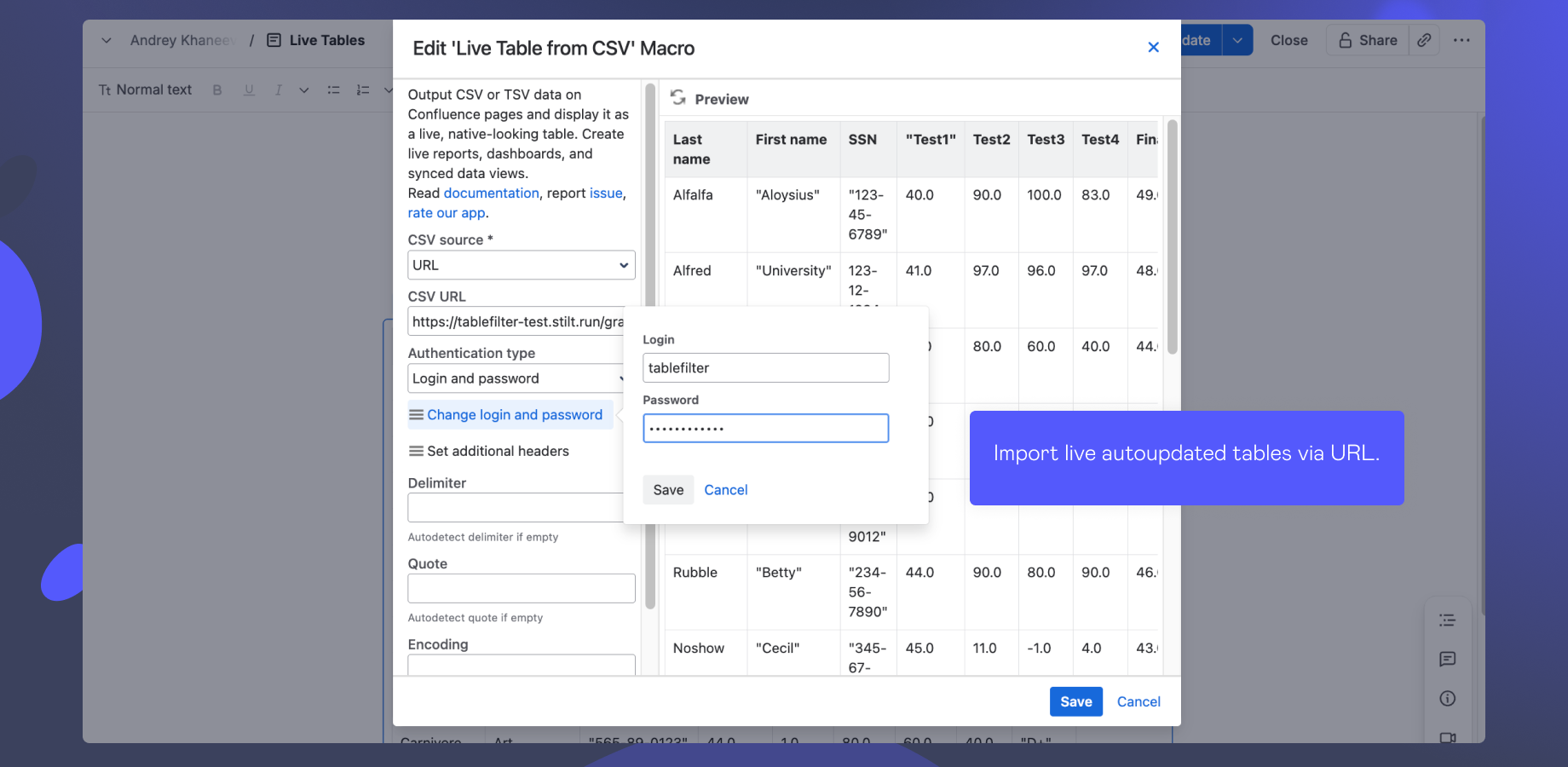 Import CSV data via URL.