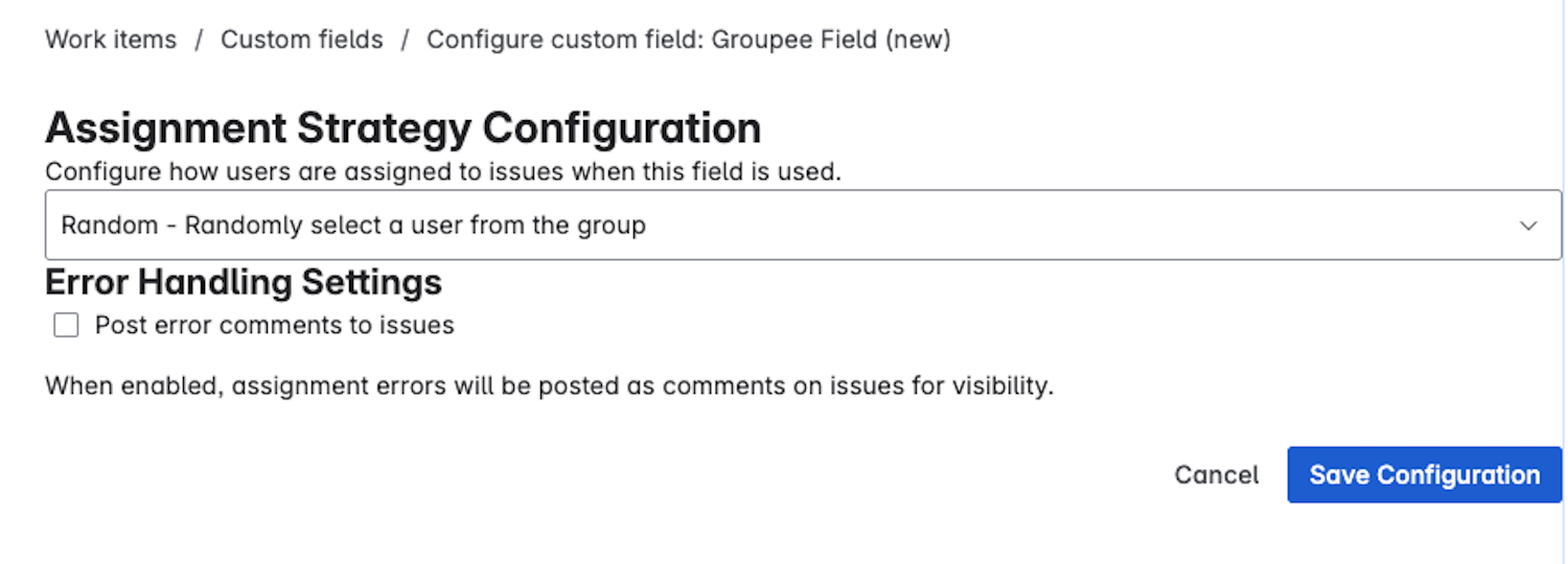 Field Configuration