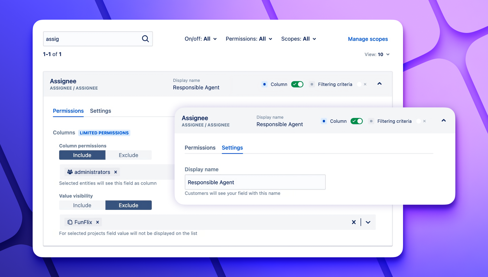 Manage system fields and custom fields