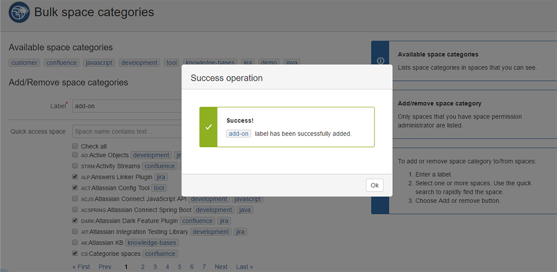 Quick search spaces