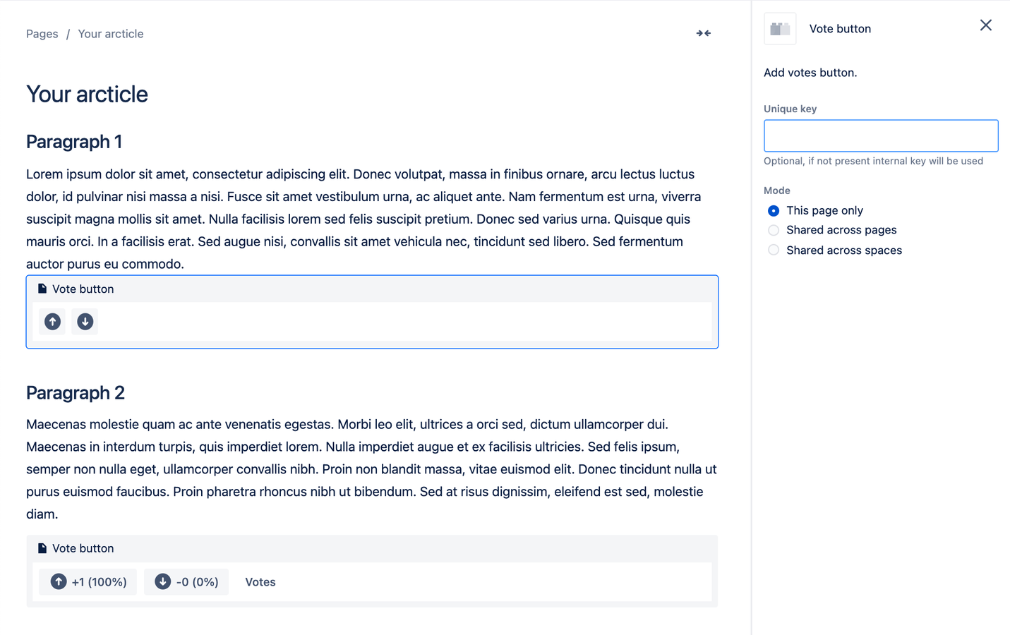 You can specify multiple buttons on page