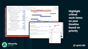Spot risks before they lead to surprise delays with critical scope. Key work items get a subtle red glow, making it easy for everyone on the team to align on priorities.  