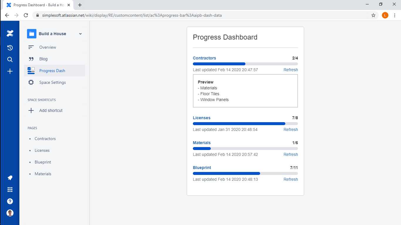Progress Preview