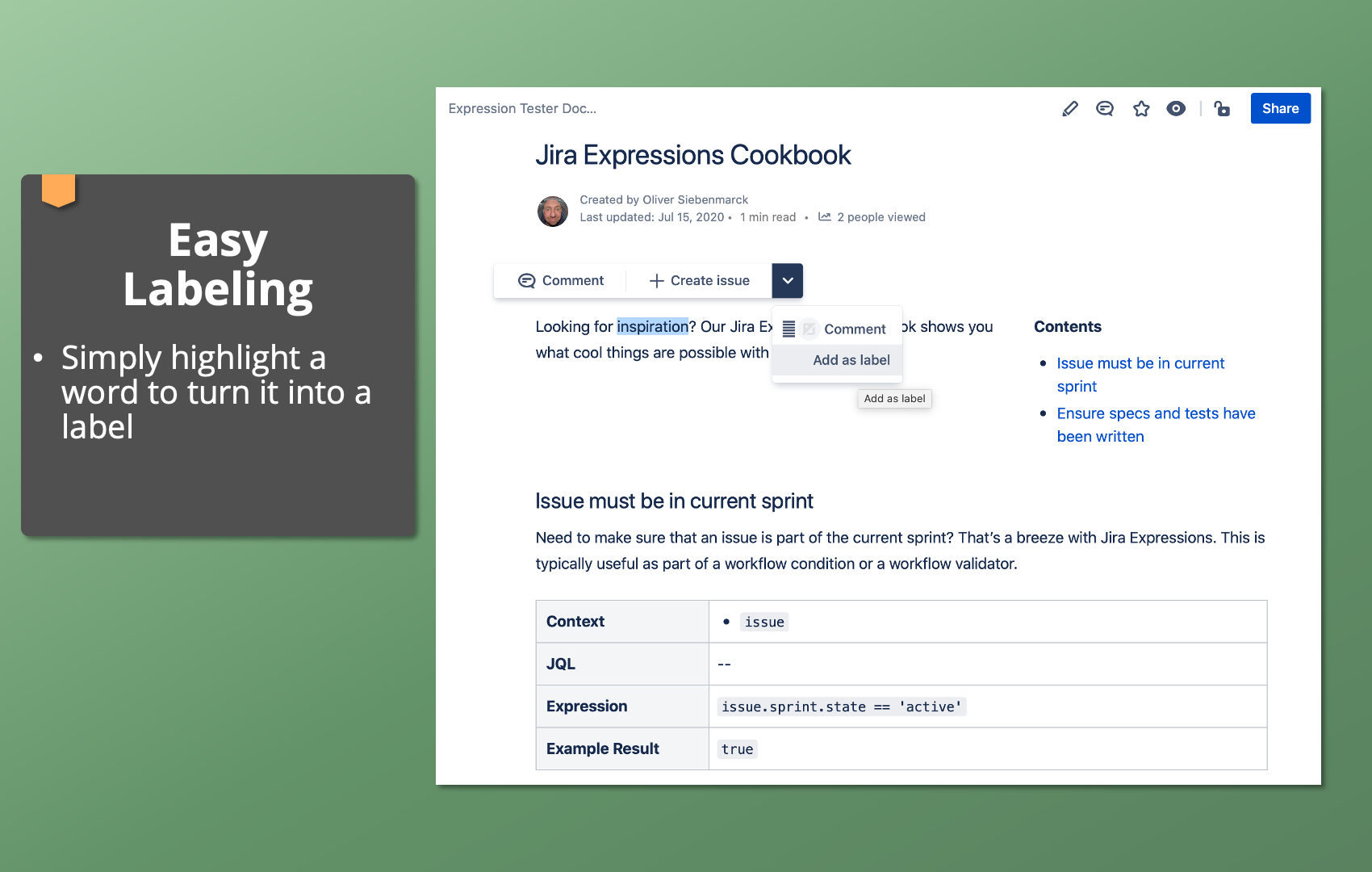 Easy Labelling – Highlight words, use hashtags
