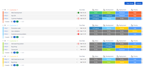 Organize your customers' requirements in an orderly manner, set your team's task status by fields (Design, marketing, R&D, etc.) and easily view and manage your customers' work, all under one screen.