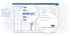 You can edit all the cells (issue fields) inline.