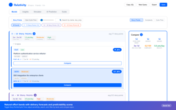AI-detected effort bands with stat chips showing cycle time, velocity, complexity, and predictability for each band.