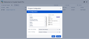 Options now allow you to choose what columns to show in the Gantt's Grid and more configurable settings to let you fully customize the look and feel and behavior of the Gantt.