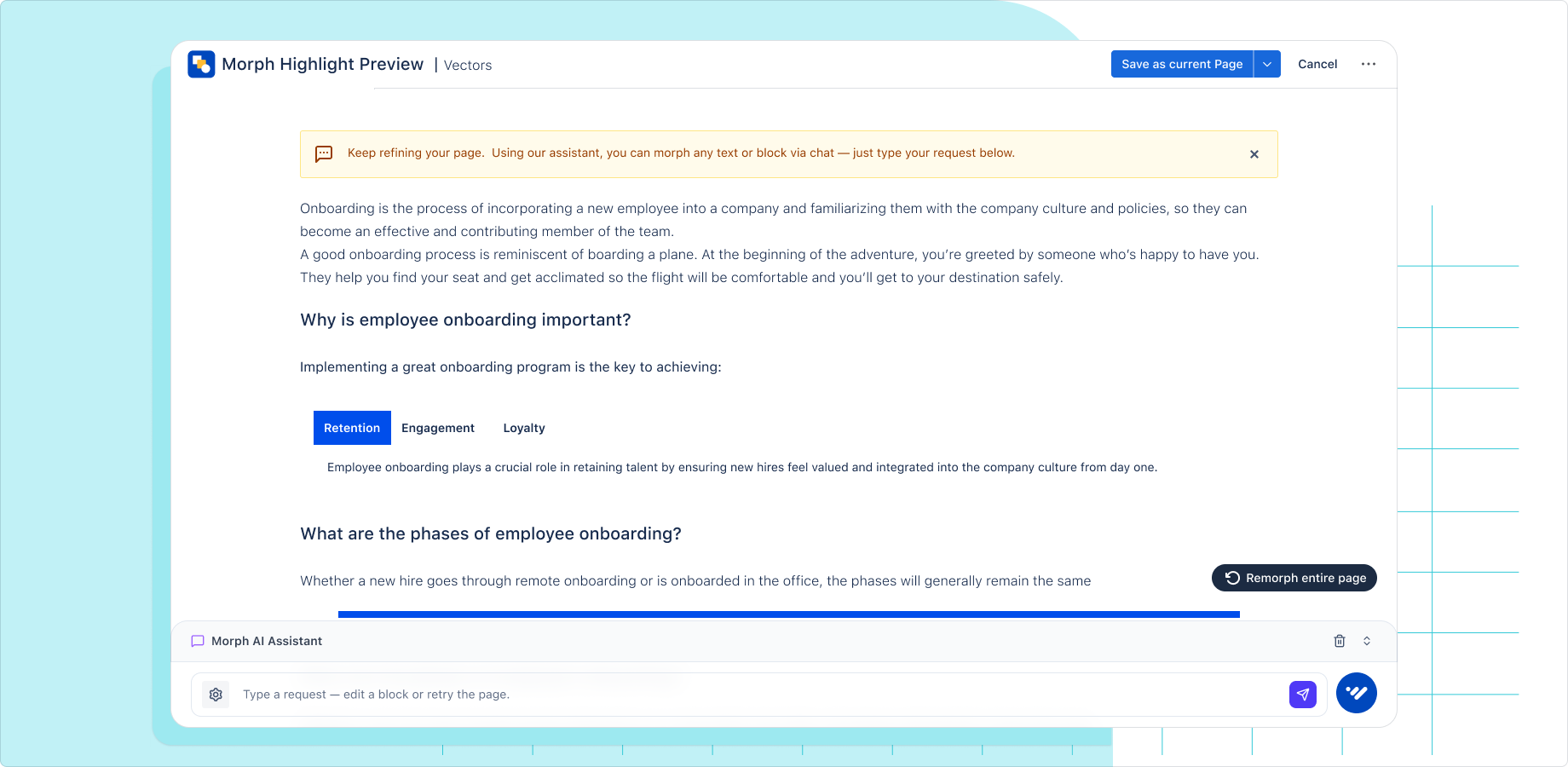Transform full Confluence pages with the click of a button.