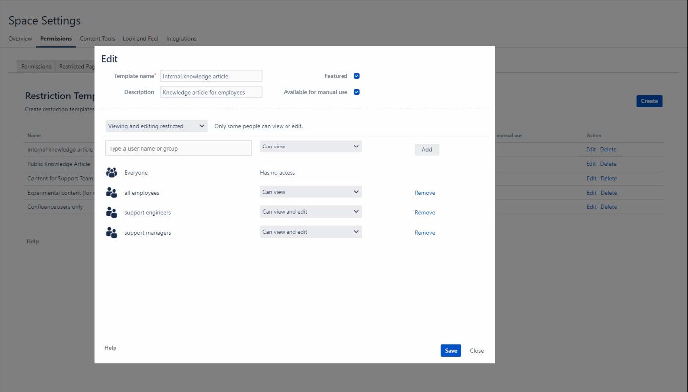 Create Restriction Templates