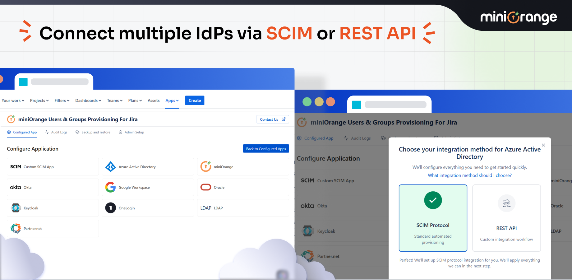 Automatic users & groups synchronization with your Identity Providers

Support for Azure AD, Okta, G Suite/Google Apps, Onelogin, and all SCIM compliance IDPs

Coming soon: Keycloak, Microsoft Active Directory