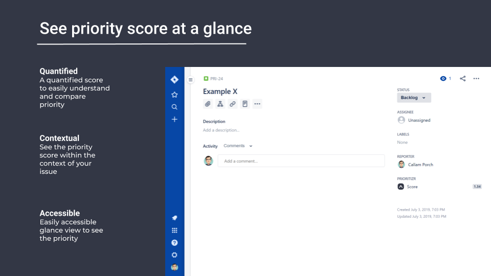 See priority score at a glance