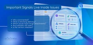 Search Jira issue details across comments, attachments, subtasks, issue links, and versions to uncover blockers, unanswered work, and release risks.