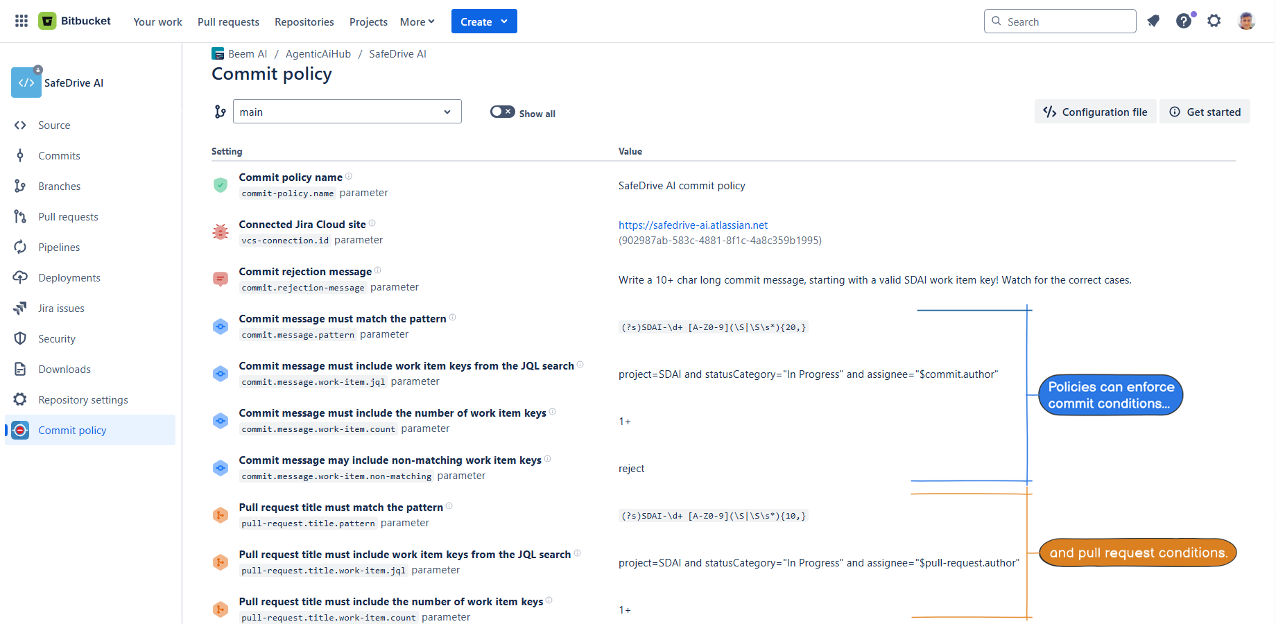 🔍 Check every change before accepting: commit messages, authors, affected branches, and pull request details—catch issues early and keep your workflow clean.