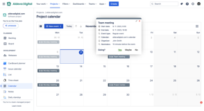 The project view of the calendar, You can access it from any project's sidebar menu - the item is named "Calendar"