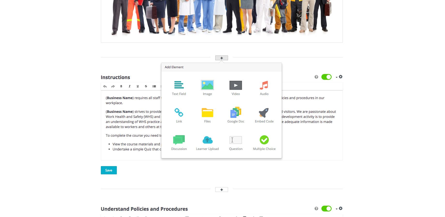 Easily create engaging and interactive courses.
