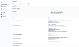 Risk Dashboard includes Traceability Matrix that users can set up to keep track of the coverage status between risk and other Jira work items