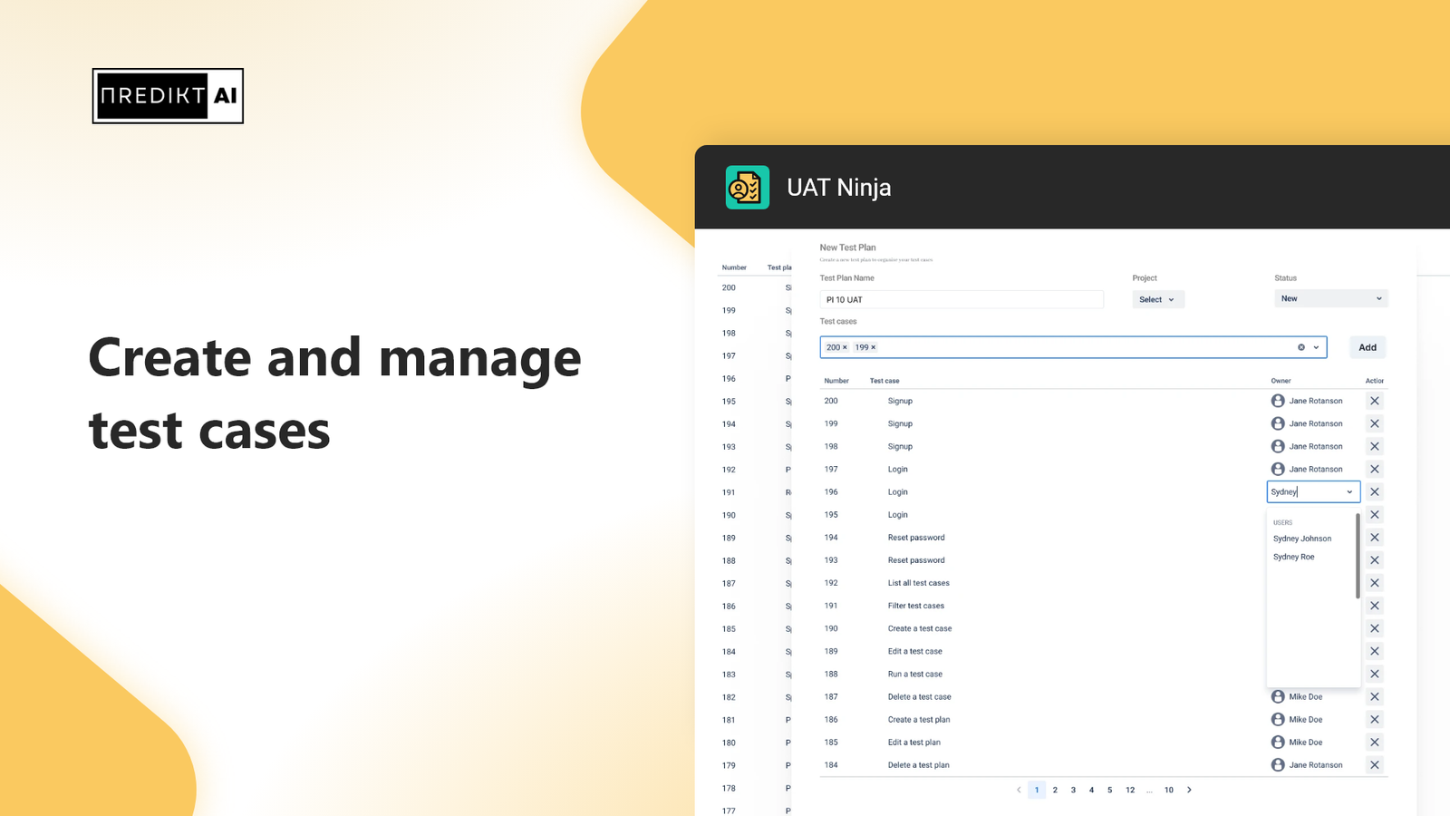 Create and manage test cases