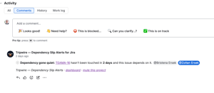 An image showing the dependency gone quiet notification