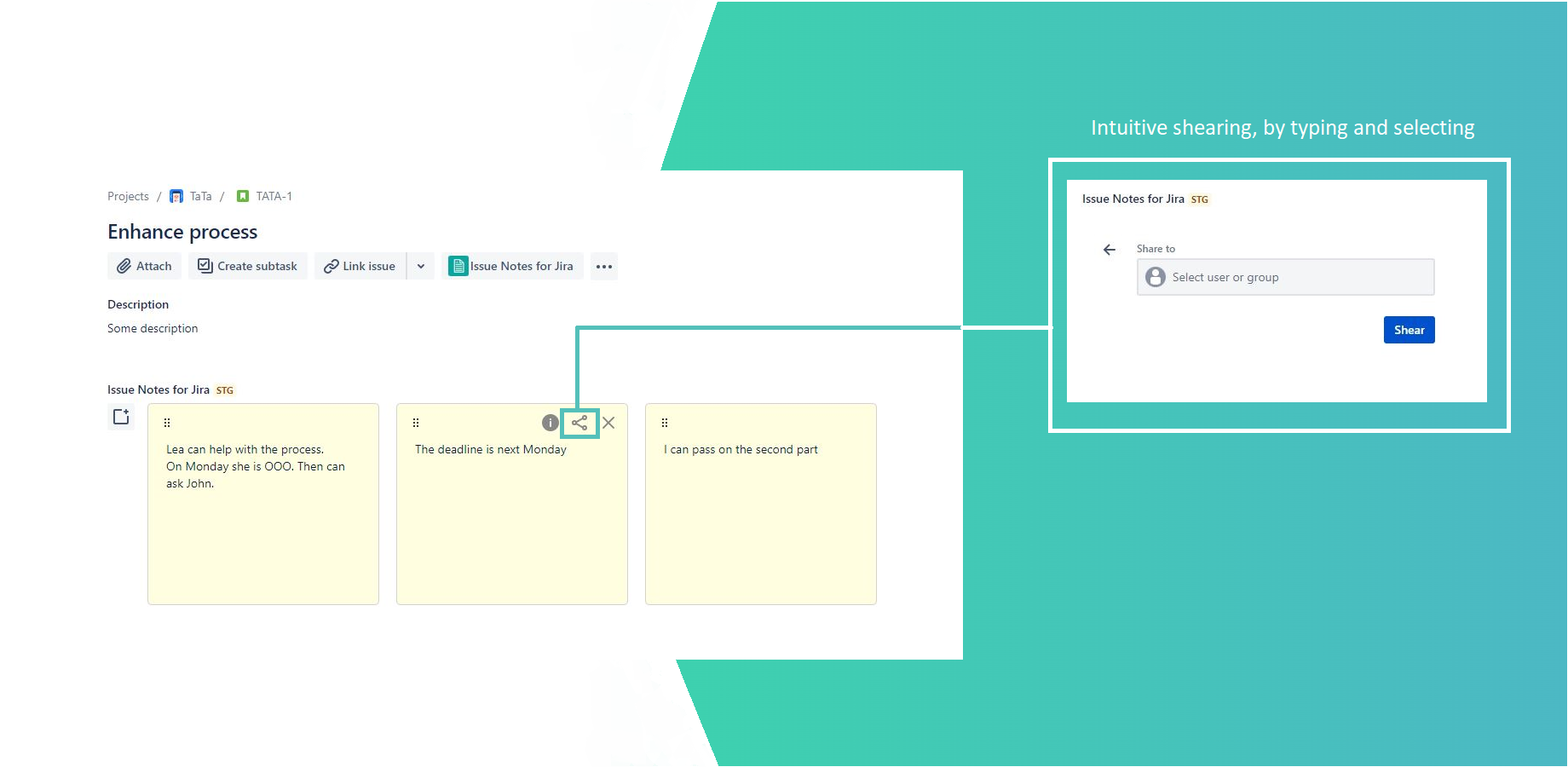 Share notes in a fast and easy way