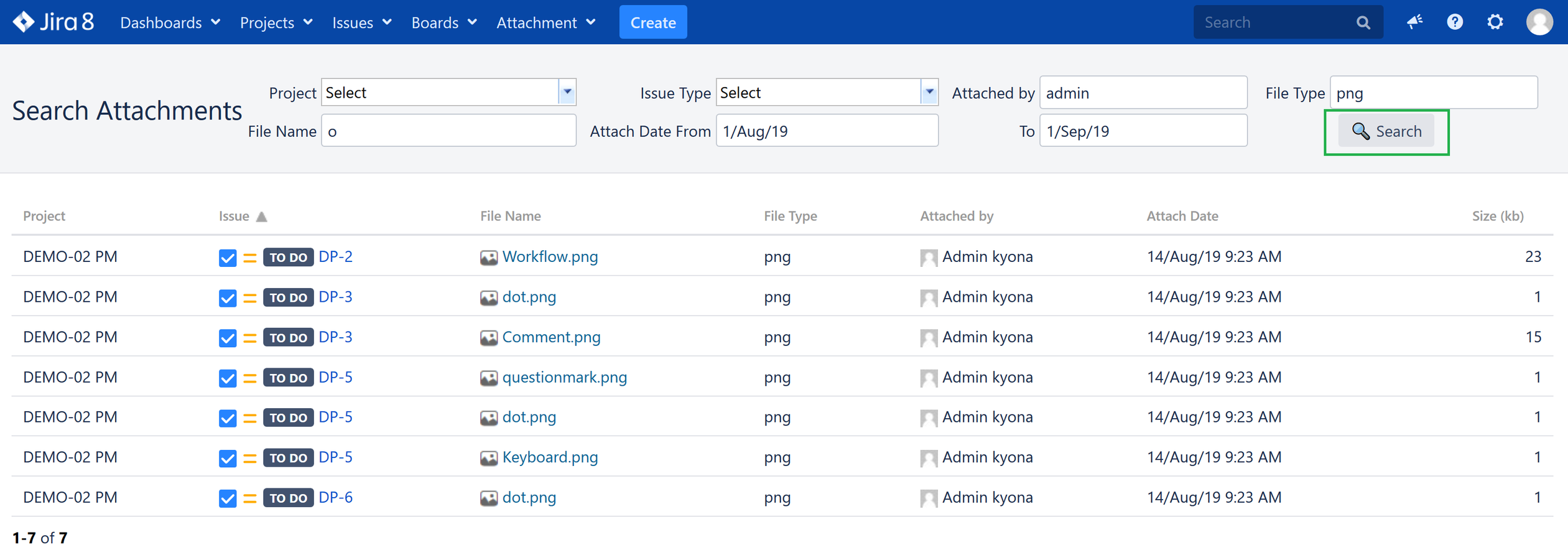 High performance database search (no JQL).